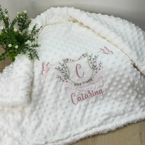 Enxoval Bebê Personalizado Bordado Flores e Borboletas
