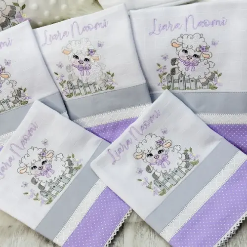 Enxoval Bebê Personalizado Bordado Ovelhinha