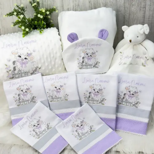 Enxoval Bebê Personalizado Bordado Ovelhinha