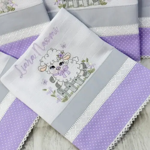 Enxoval Bebê Personalizado Bordado Ovelhinha