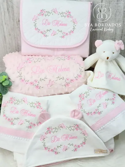 Enxoval Bebê Personalizado Flores e Borboletas