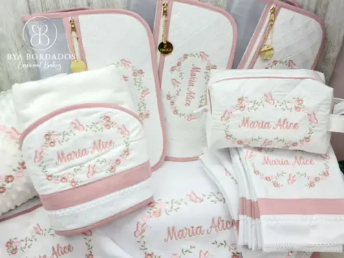 Enxoval Maternidade Personalizado Flores e Borboletas
