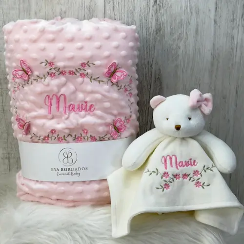 Kit Cobertor Bebê e Naninha Personalizados