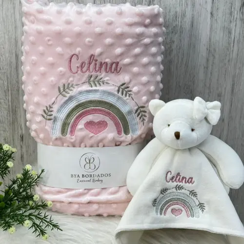 Kit Cobertor Bebê e Naninha Personalizados