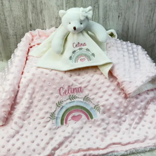 Kit Cobertor Bebê e Naninha Personalizados