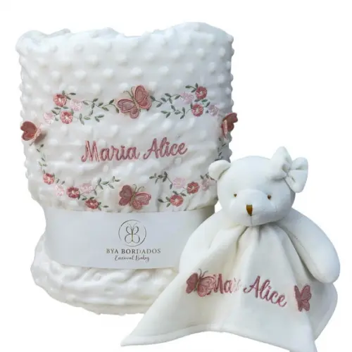 Kit Cobertor Bebê e Naninha Personalizados