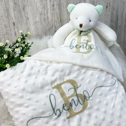 Kit Cobertor Bebê e Naninha Personalizados