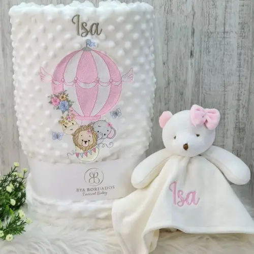Kit Cobertor Bebê e Naninha Personalizados