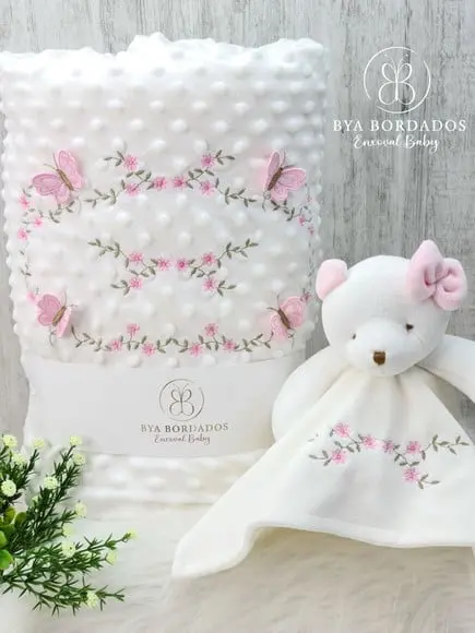 Kit Cobertor Bebê e Naninha Personalizados