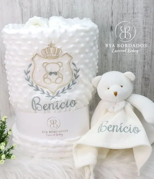 Kit Cobertor Bebê e Naninha Personalizados