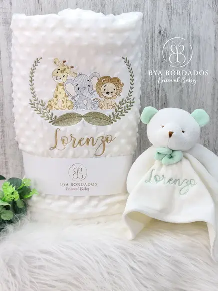 Kit Cobertor Bebê e Naninha Personalizados
