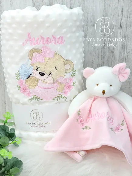 Kit Cobertor Bebê e Naninha Personalizados