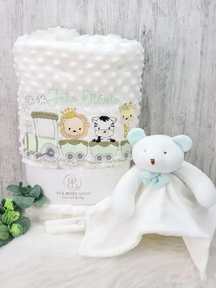Kit Cobertor Bebê e Naninha Personalizados