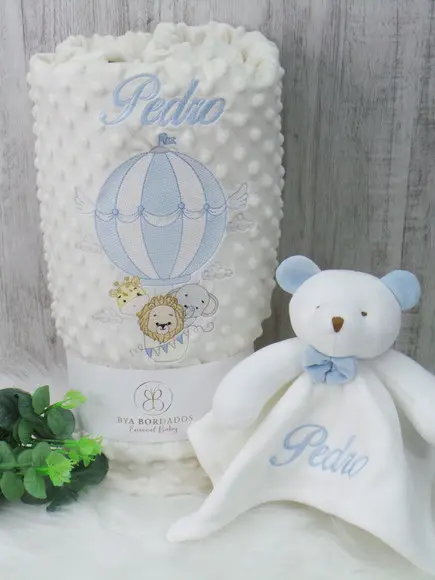 Kit Cobertor Bebê e Naninha Personalizados
