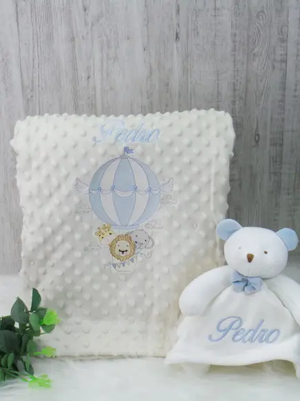 Kit Cobertor Bebê e Naninha Personalizados