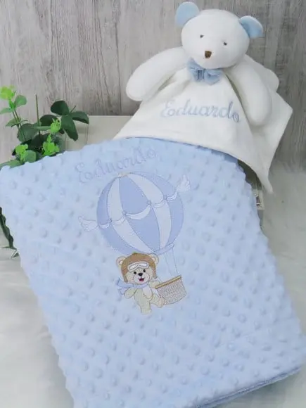 Kit Cobertor Bebê e Naninha Personalizados