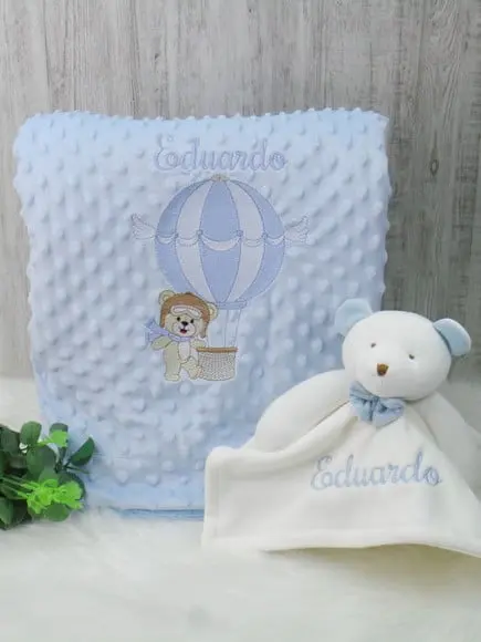 Kit Cobertor Bebê e Naninha Personalizados