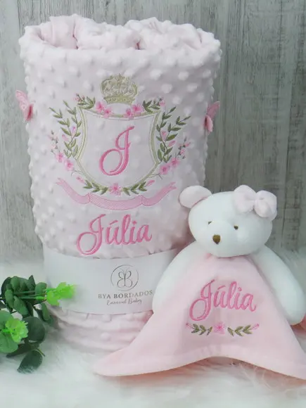 Kit Cobertor Bebê e Naninha Personalizados