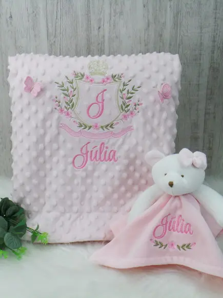 Kit Cobertor Bebê e Naninha Personalizados