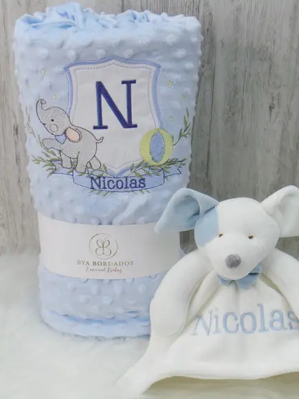 Kit Cobertor Bebê e Naninha Personalizados
