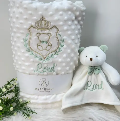 Kit Cobertor Naninha e Toalha Capuz Personalizados