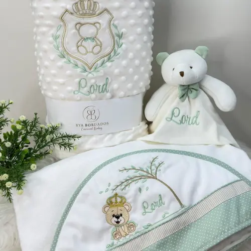 Kit Cobertor Naninha e Toalha Capuz Personalizados