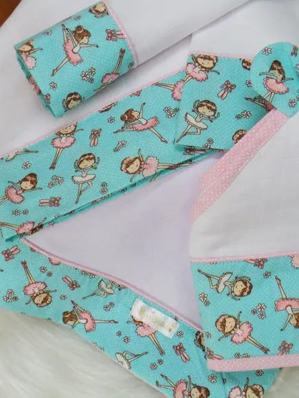 Kit Enxoval Bebê Bailarinas Incluso Nome do Bebê