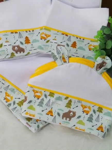 Kit Enxoval Bebê Bichinhos da Floresta Incluso Nome do Bebê