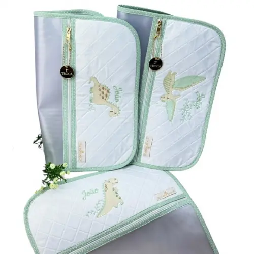 Kit Enxoval Bebê Bordado Dinossauros