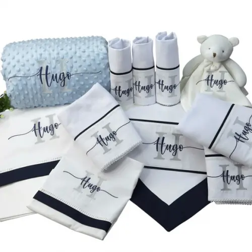 Kit Enxoval Bebe Bordado Nome Sobreposto