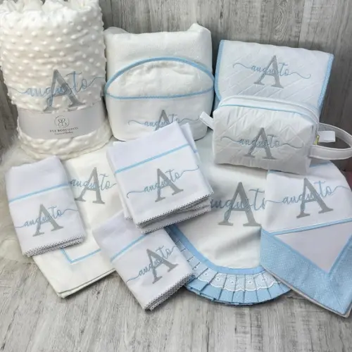 Kit Enxoval Bebe Bordado Nome Sobreposto