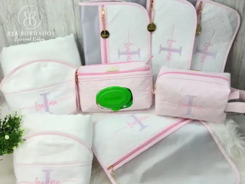 Kit Enxoval Bebe Bordado Nome Sobreposto