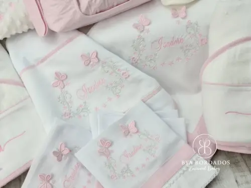 Kit Enxoval Bebe Bordado Nome Sobreposto