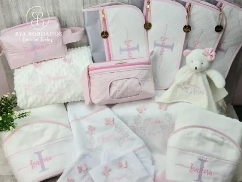 Kit Enxoval Bebe Bordado Nome Sobreposto