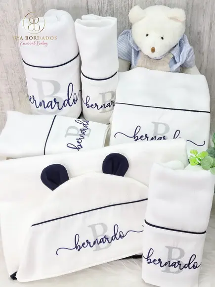 Kit Enxoval Bebe Bordado Nome Sobreposto