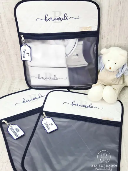Kit Enxoval Bebe Bordado Nome Sobreposto