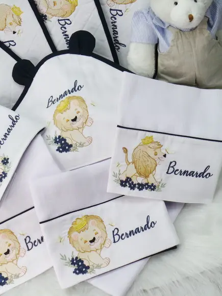 Kit Enxoval Bebe Bordado Rei Leão