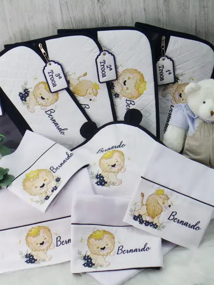 Kit Enxoval Bebe Bordado Rei Leão