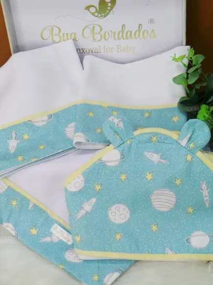 Kit Enxoval Bebê Espaço Incluso Nome do Bebê
