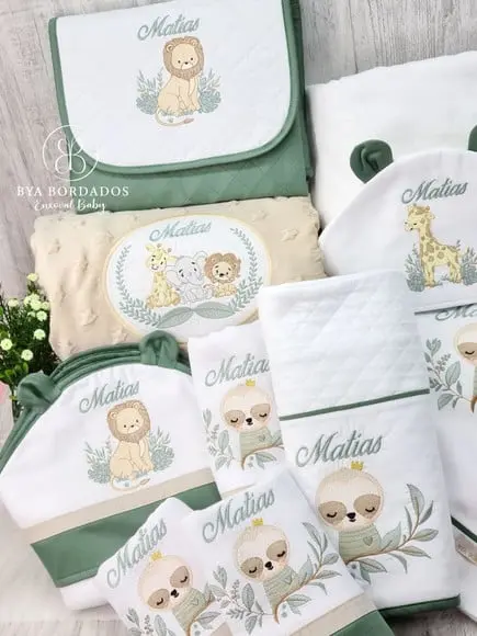 Kit Enxoval Bebê Maternidade Personalizado Safari e Bicho Pr