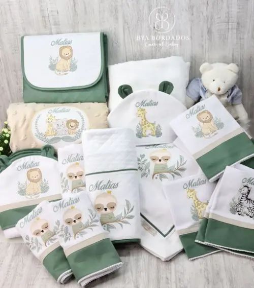 Kit Enxoval Bebê Maternidade Personalizado Safari e Bicho Pr