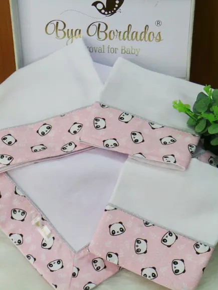 Kit Enxoval Bebê Pandinha Incluso Nome do Bebê