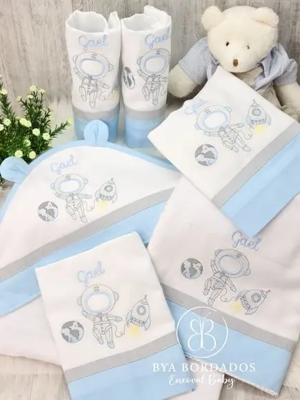 Kit Enxoval Bebê Personalizado Astronauta