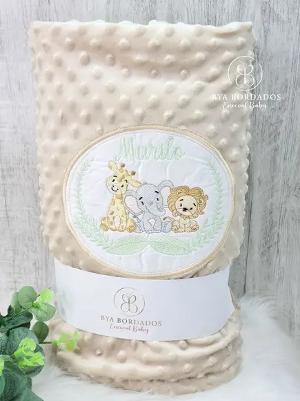 Kit Enxoval Bebê Personalizado Bordado Safari