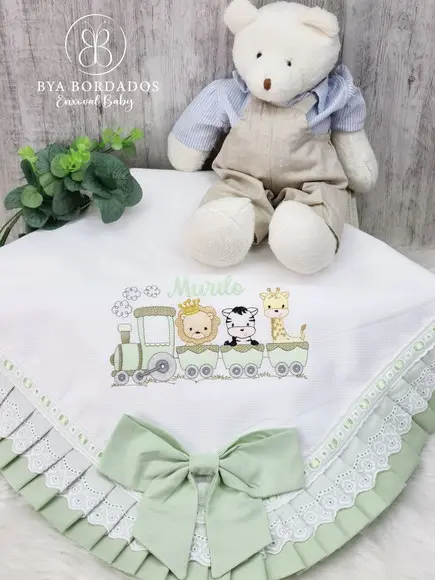 Kit Enxoval Bebê Personalizado Bordado Safari