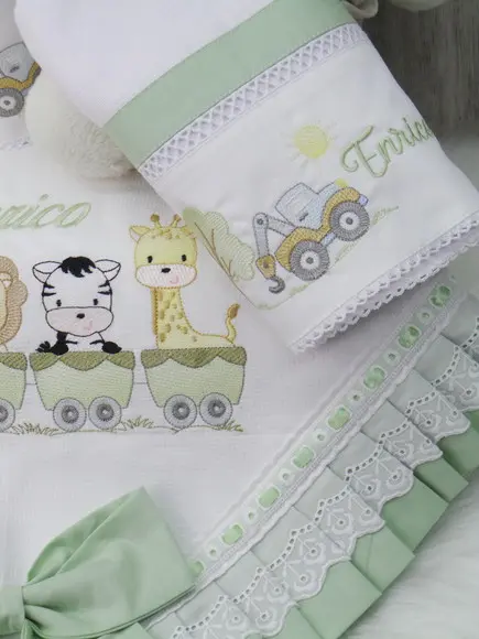 Kit Enxoval Bebê Personalizado Bordado Safari