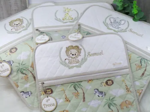 Kit Enxoval Bebê Personalizado Bordado Safari