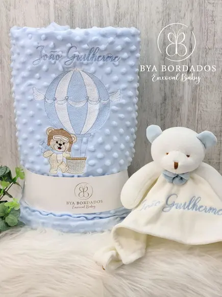 Kit Enxoval Bebê Personalizado Bordado Urso Baloeiro