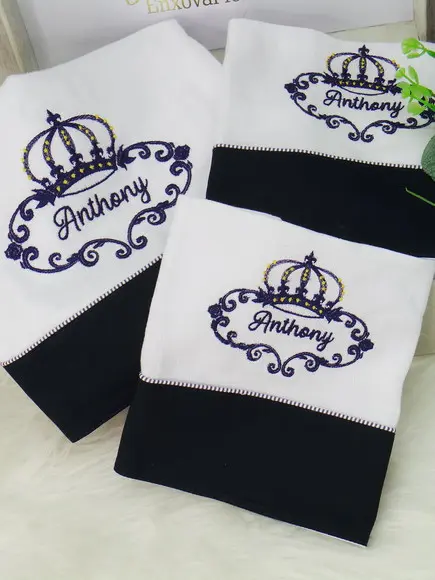 Kit enxoval bebê personalizado coroa