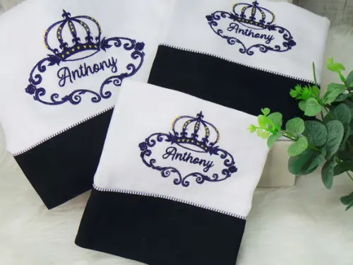 Kit enxoval bebê personalizado coroa